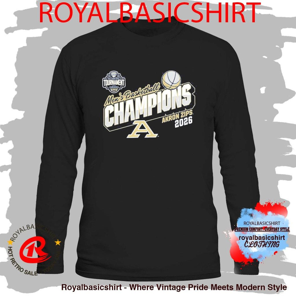 Akron Zips Men’s Basketball 2025 2026 MAC Tournament Champions Locker Room T-Shirt