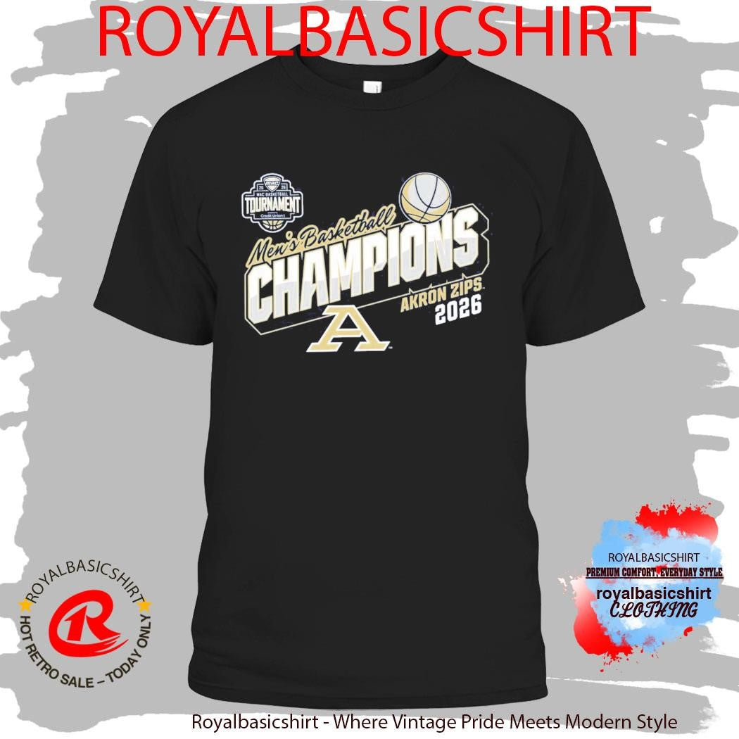 Akron Zips Men’s Basketball 2025 2026 MAC Tournament Champions Locker Room T-Shirt