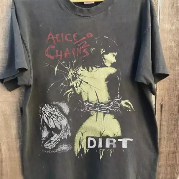 Alice In Chains Dirt Graphic Retro Charcoal Unisex Tshirt Men Women Hoodie, Sweatshirt | PrintMintTees.com
