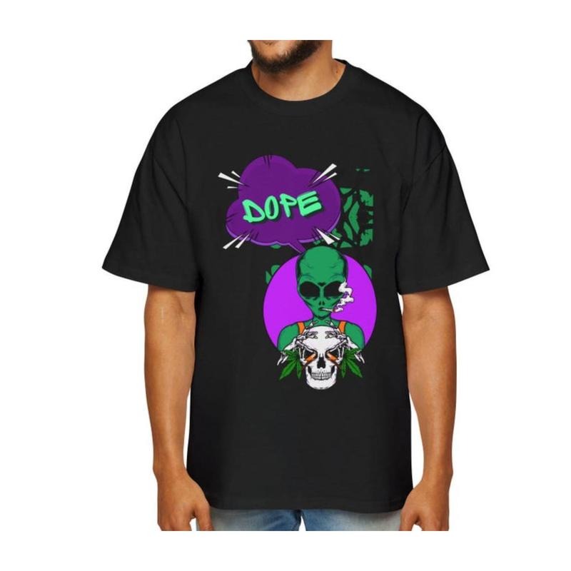 Alien T-shirt For Men, Men Graphic Shirt, Oversized Shirt For Men, Men's Streetwear Tee, Cool Hipster Tops, Casual Men Shirt
