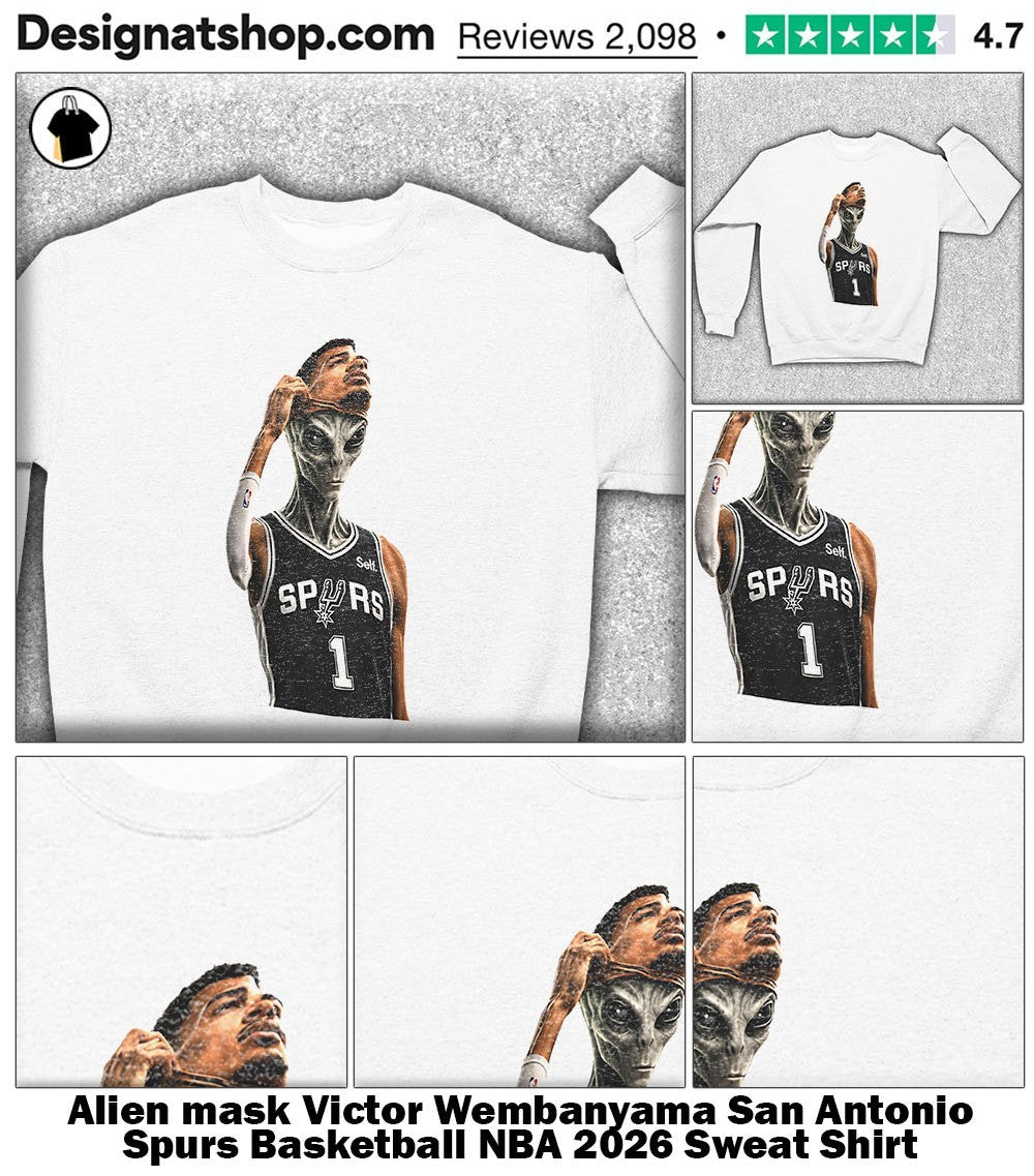 Alien mask Victor Wembanyama San Antonio Spurs Basketball NBA 2026 shirt