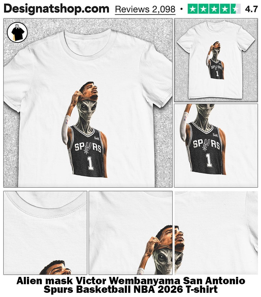Alien mask Victor Wembanyama San Antonio Spurs Basketball NBA 2026 shirt