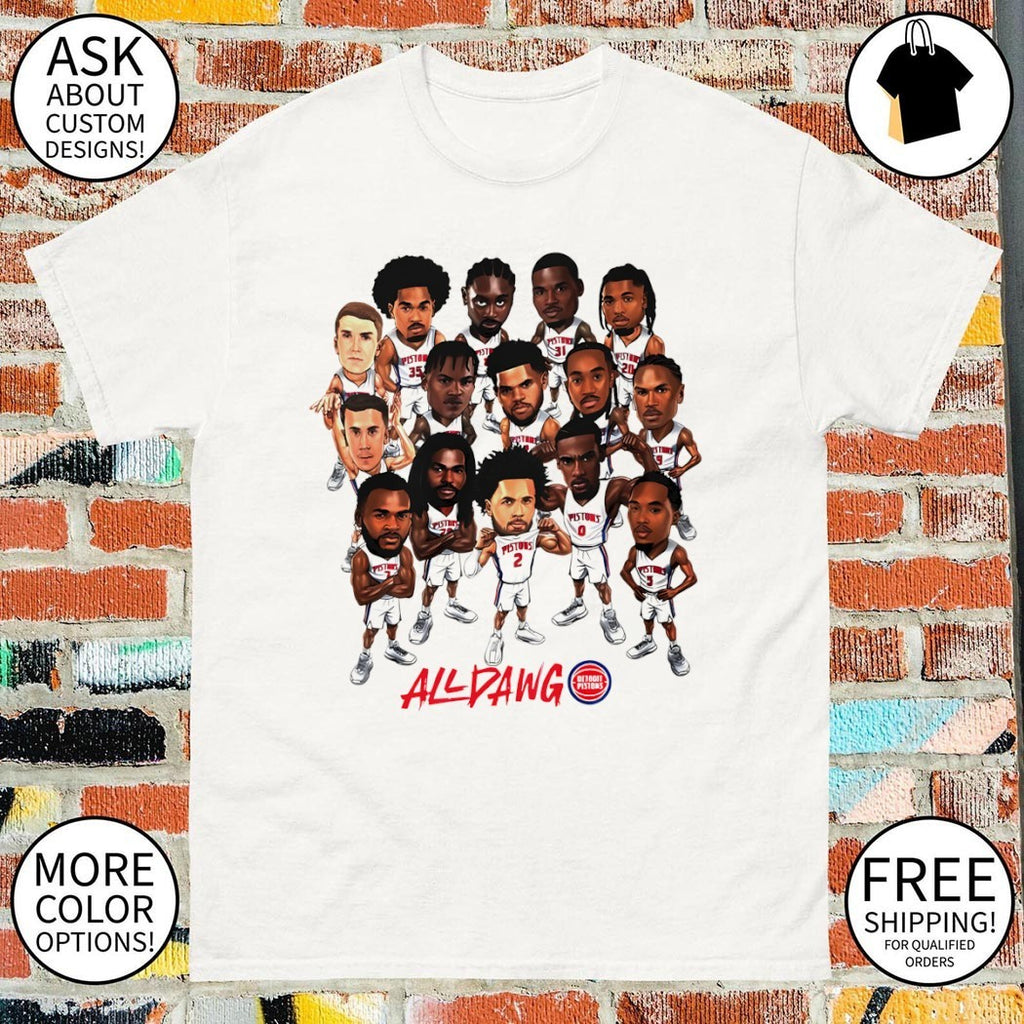 All Dawg Detroit Pistons Baseball Playoffs NBA 2026 Players cartoon shirt