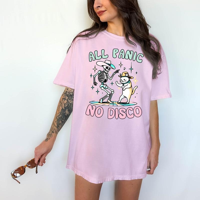 All Panic, No Disco - T-Shirt, Unisex T-Shirt, Funny Tee, Comfortable Shirt Hoodie, Sweatshirt | PrintMintTees.com