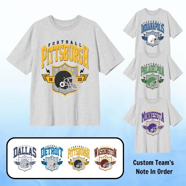 All Teams Football Graphic T-Shirt, 90s Football Vintage Style Tee, Custom Sport Shirt for Fans, Game Day College Top,...