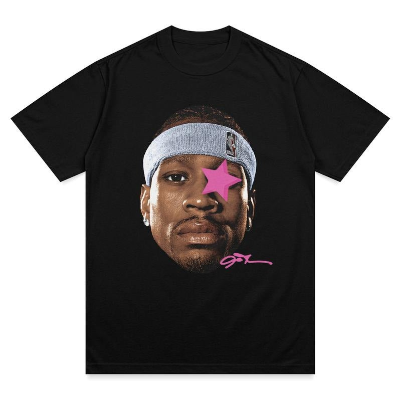 Allen Iverson Graphic T-Shirt The Answer Big Face Vintage Basketball Tee Shirt for Men Women Streetwear Menswear...
