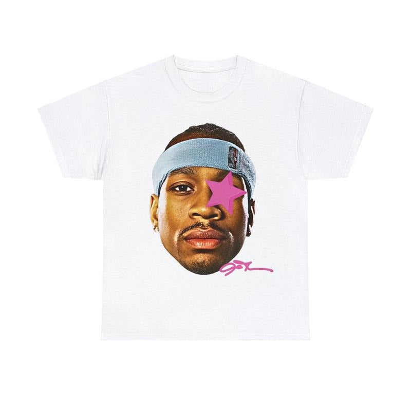 Allen Iverson Inspired Vintage Heavy Cotton Basketball Sreetwear 90s Styled Ai Shirt Hiphop Y2K Classic Man Menswear Shirt Hoodie Sweatshirt