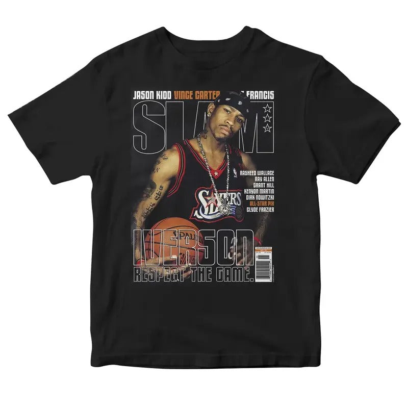 Allen Iverson Slam Magazine Shirt Vintage Basketball Graphic Tee Shirt for Men Women Menswear Top Hoodie, Sweatshirt