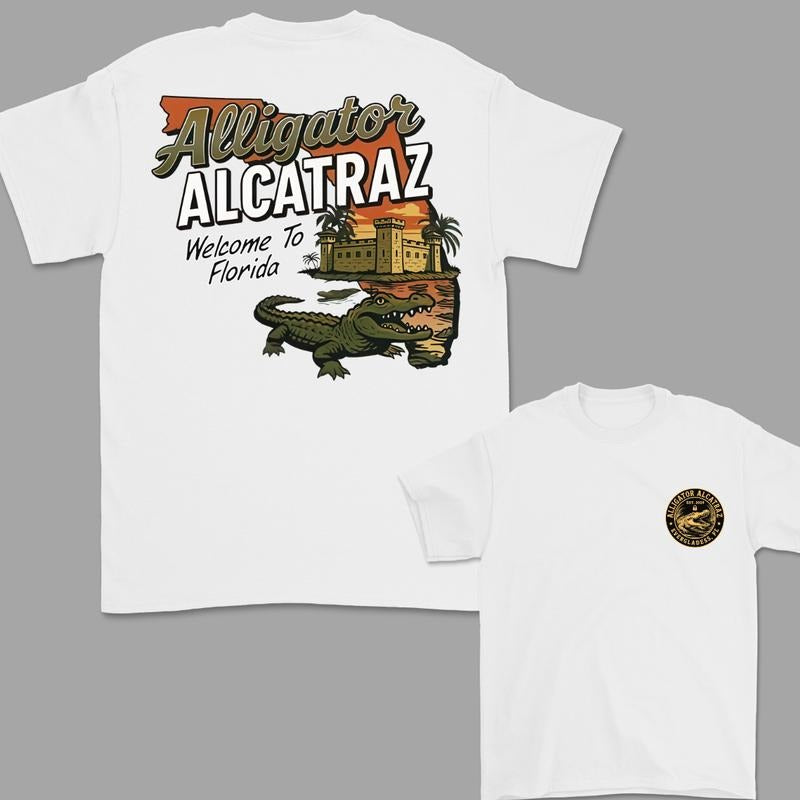 Alligator Alcatraz Welcome To Florida Gator T-Shirt, Florida Everglades Parody Design T-Shirt For Women, For Men Hoodie...