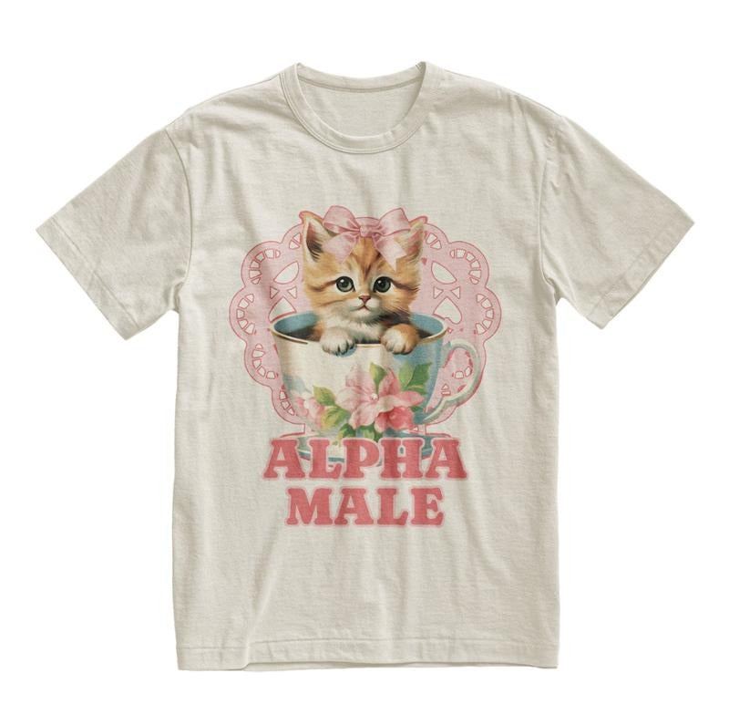 Alpha Male Funny Kitten Tshirt, Funny Cat Meme Shirt, Boyfriend Gifts, Father Gift, Mom Tee, Cat Lover, Cat Gift 