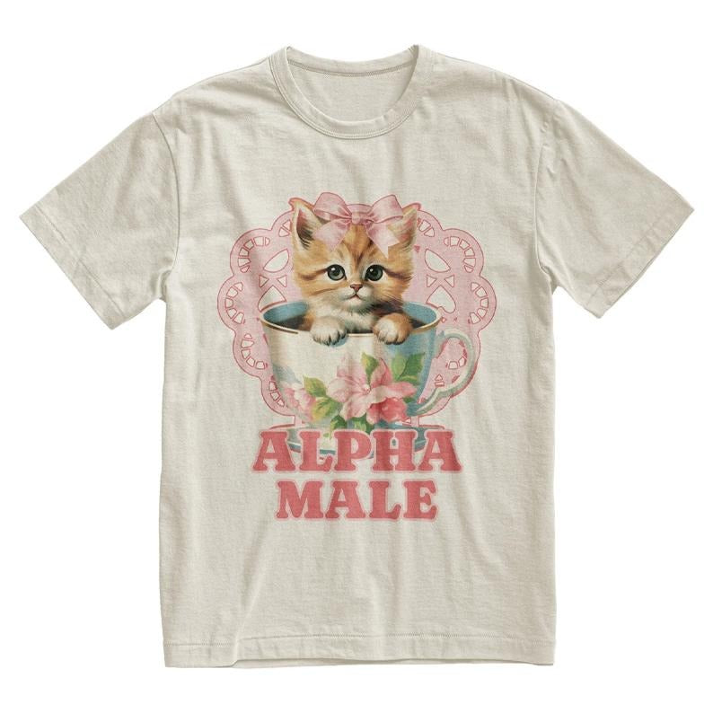 Alpha Male Funny Kitten Funny Cat Meme Shirt Boyfriend Father Mom Cat Lovers Her Him T-Shirts, Hoodie, Sweatshirt