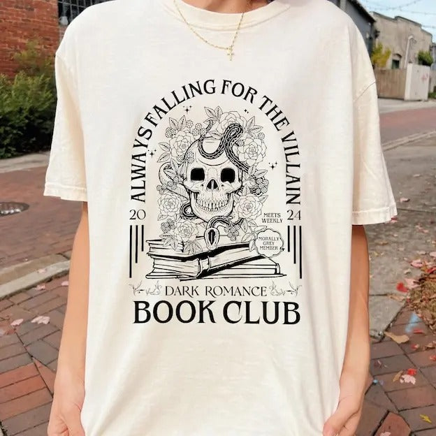 Always Falling Villain Book Club Shirt Dark Romance Spicy Book Shirt Morally Grey Reader Society Shirt STFUATTDLAGG Shirt Cotton Short Sleeve T-Shirts, Hoodie, Sweatshirt