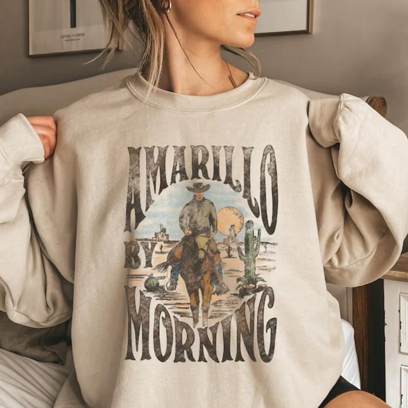 Amarillo Morning Amarillo Cowboy Vintage Cowgirl Outfits Western Outfits Country Western Girl Tops Stuff Country Music Shirt T-Shirts, Hoodie, Sweatshirt