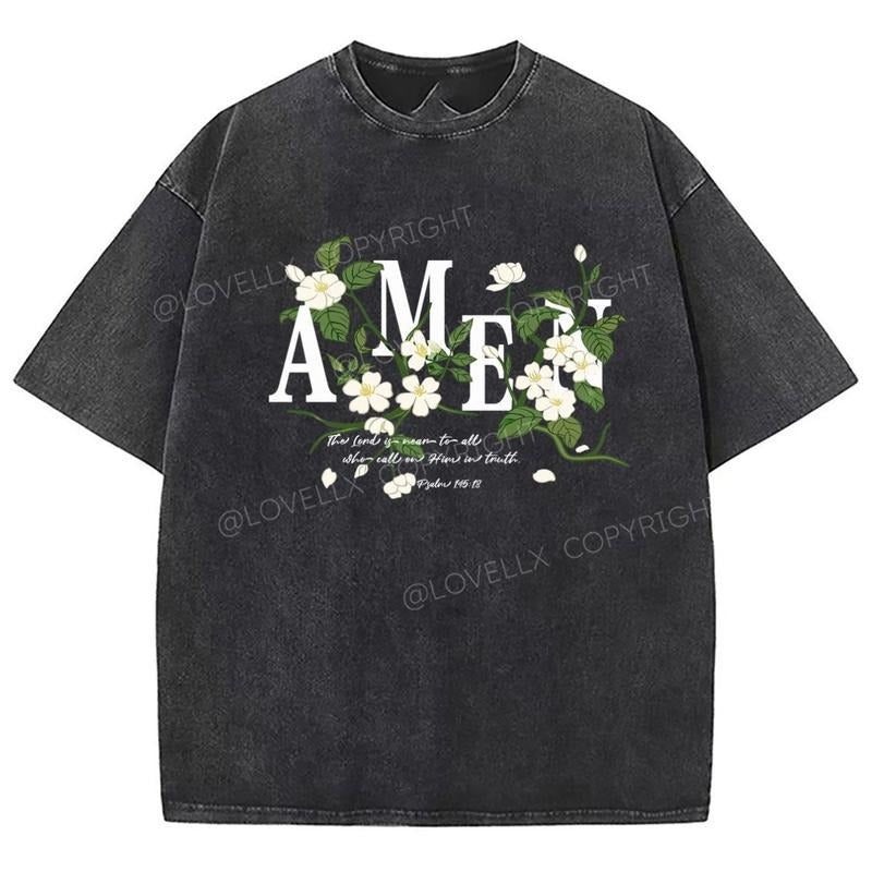 Amen Unixes Washed T-Shirt, Christian Jesus  Tshirts, Vintage 90s Graphic Tee Gift Cotton Top Womenswear Bottom Hoodie...