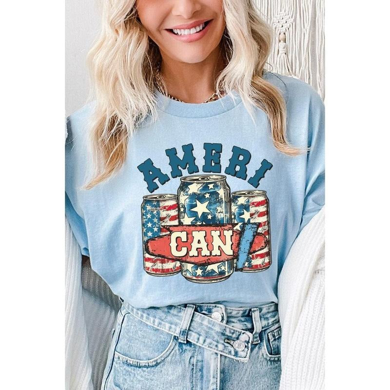 Ameri Can Short Sleeve Relaxed Fit T-Shirt Hoodie Sweatshirt | PrintMintTees.com
