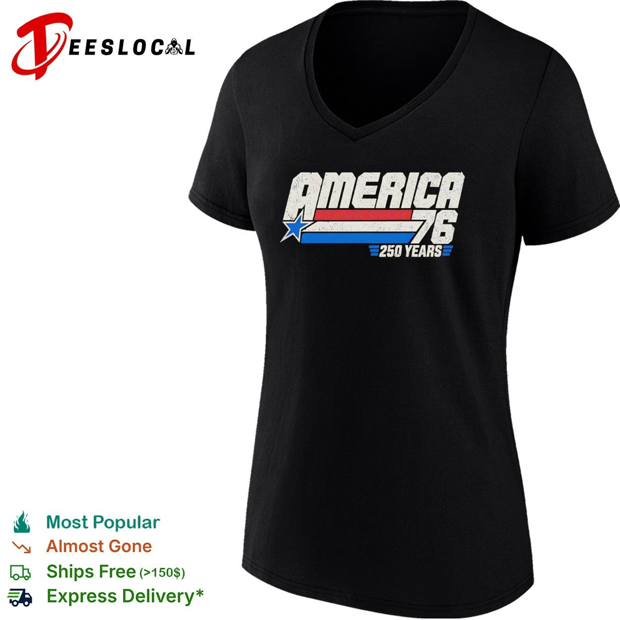 America 1976 250 years patriotic flag star shirt