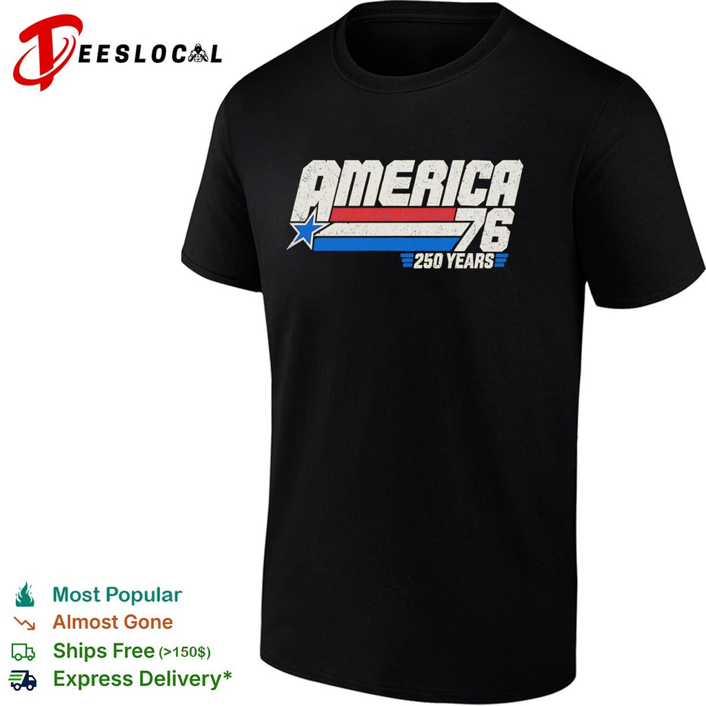 America 1976 250 years patriotic flag star shirt