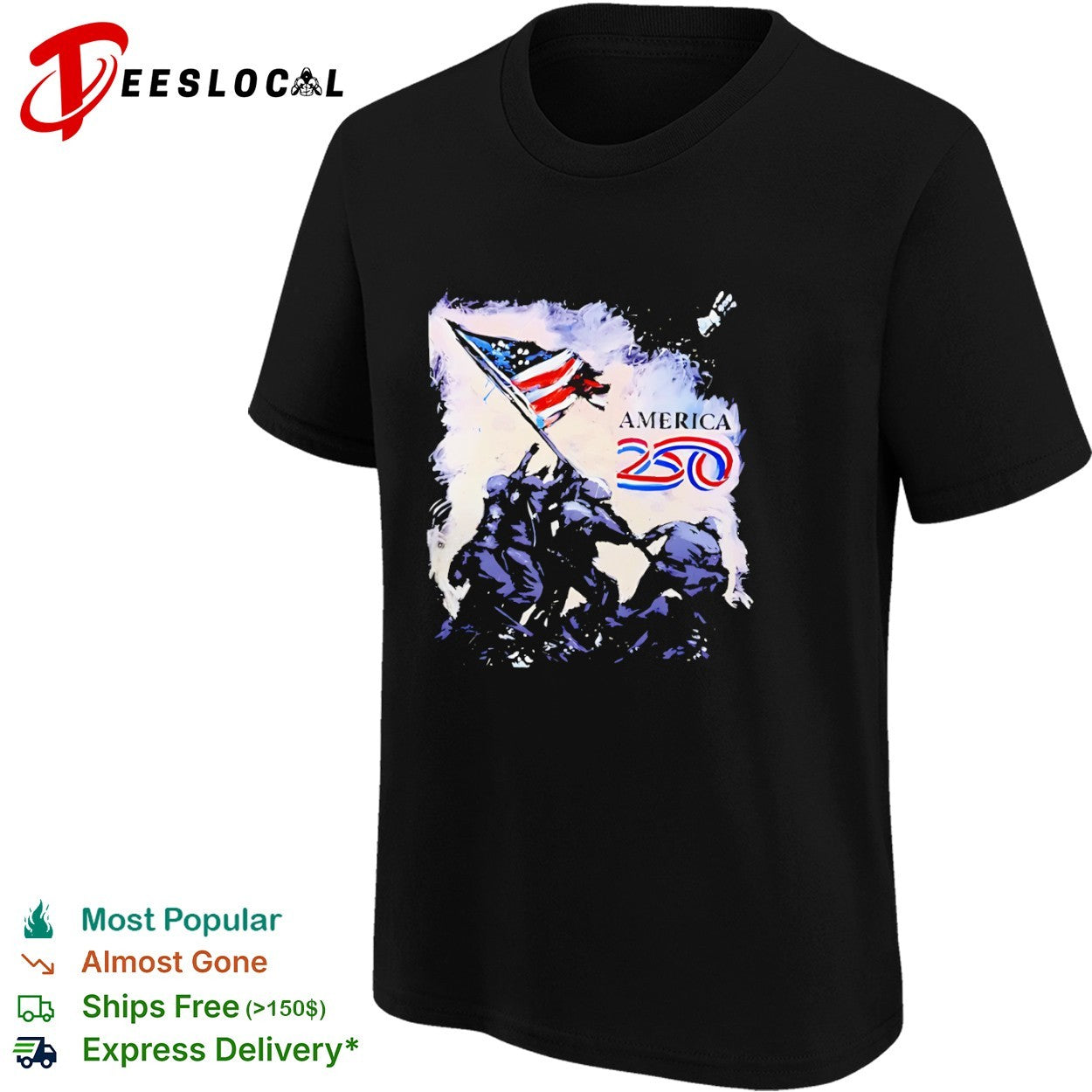 America 250 Iwo Jima flag raising shirt
