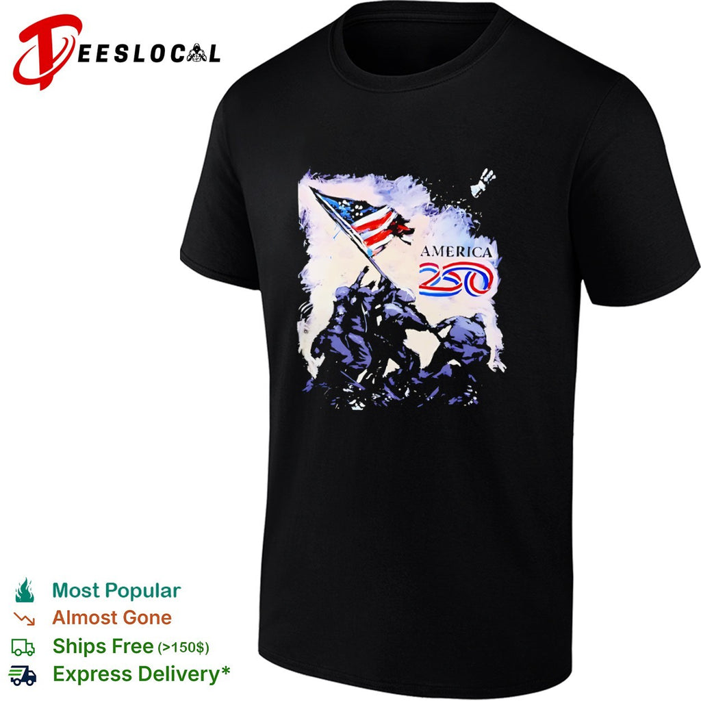 America 250 Iwo Jima flag raising shirt