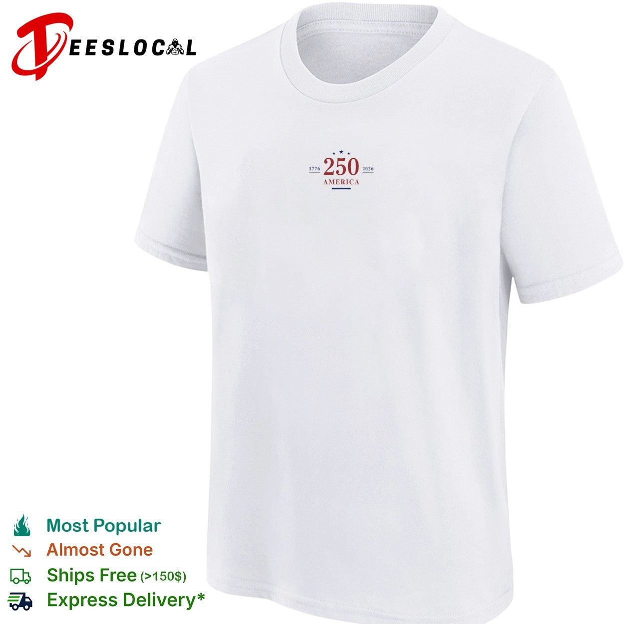 America 250th anniversary 1776 2026 minimalist shirt
