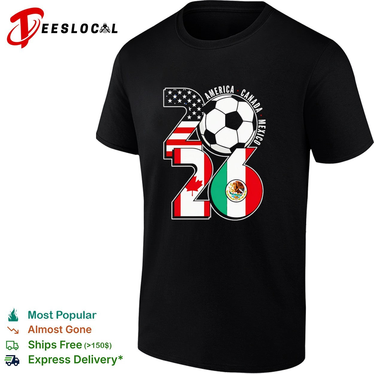 America Canada Mexico 2026 soccer ball shirt
