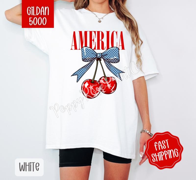 America Cherry Gildan Fruit Summer Cute Shirt Her Shirt Hoodie Sweatshirt
