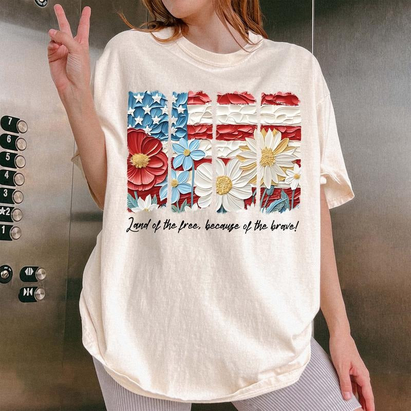 America Land of The Free T-shirt, Distressed America Shirt, USA Flag Shirt, Stars and Stripes Shirt, Fourth of July Gift...
