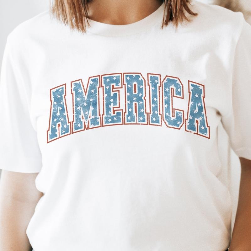 America Stars Fourth Of July Unisex Garment-dyed T-shirt TK43GN Hoodie Sweatshirt | PrintMintTees.com