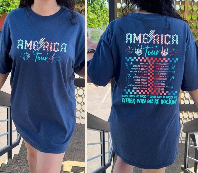 America Tour Shirt, Retro 4th of July Gift Shirt, 1776 Independence Day Shirt, America Shirt, American Flag, Memorial Day...