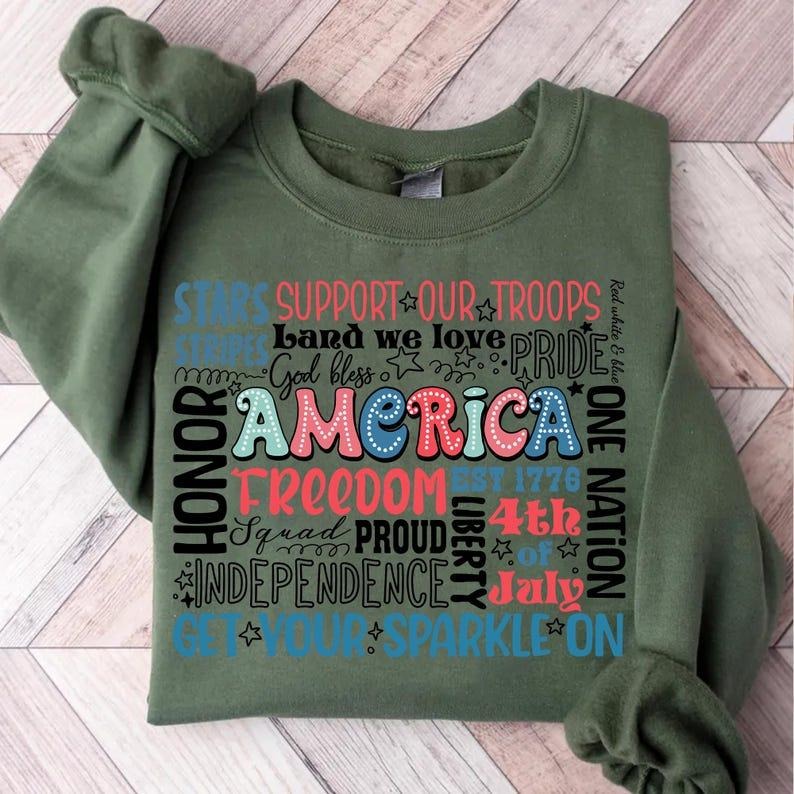 America tshirt, 4th of July shirt, Honor And Remember tshirt, Girly USA sweatshirt, Independence Day shirt, Patriotic...
