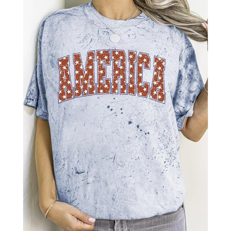 America, Patriotic, Red, Stars, 4th of July Color Blast, Comfort Colors Tshirt, Women's Comfort Color Tee, Tshirt Hoodie...
