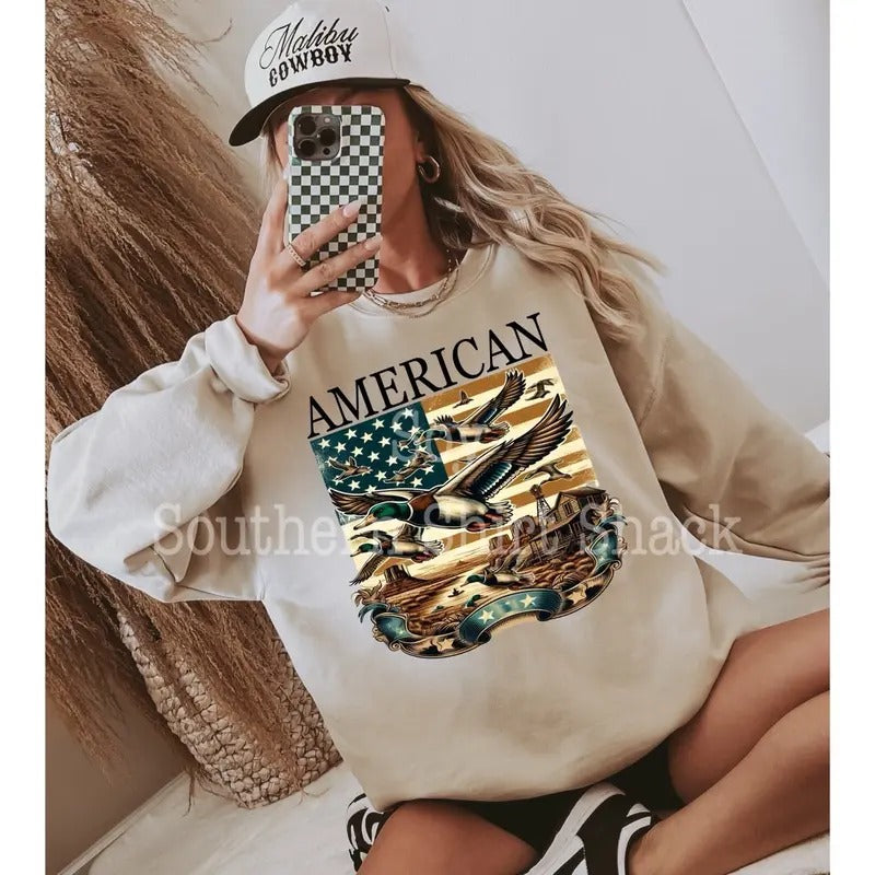 American  Duck Hunter Sweatshirt Shirt Hoodie | PrintMintTees.com