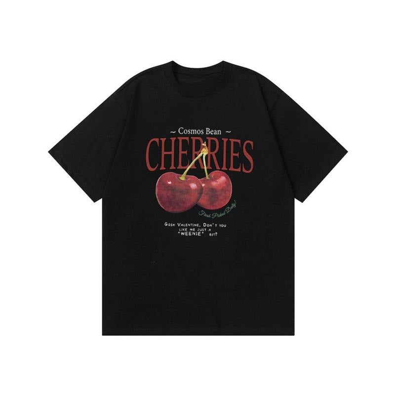 American Cherry Print Cotton Her All Sizes Top Womenswear Underwear Streetwear T-Shirts, Hoodie, Sweatshirt