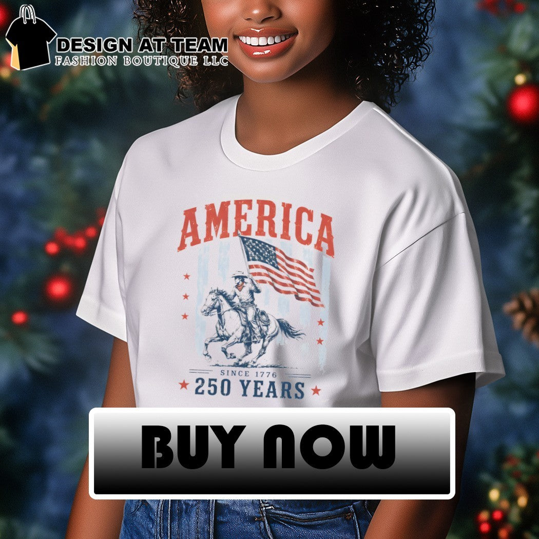 American Cowboy Horse Flag America Since 1776 250 Years shirt