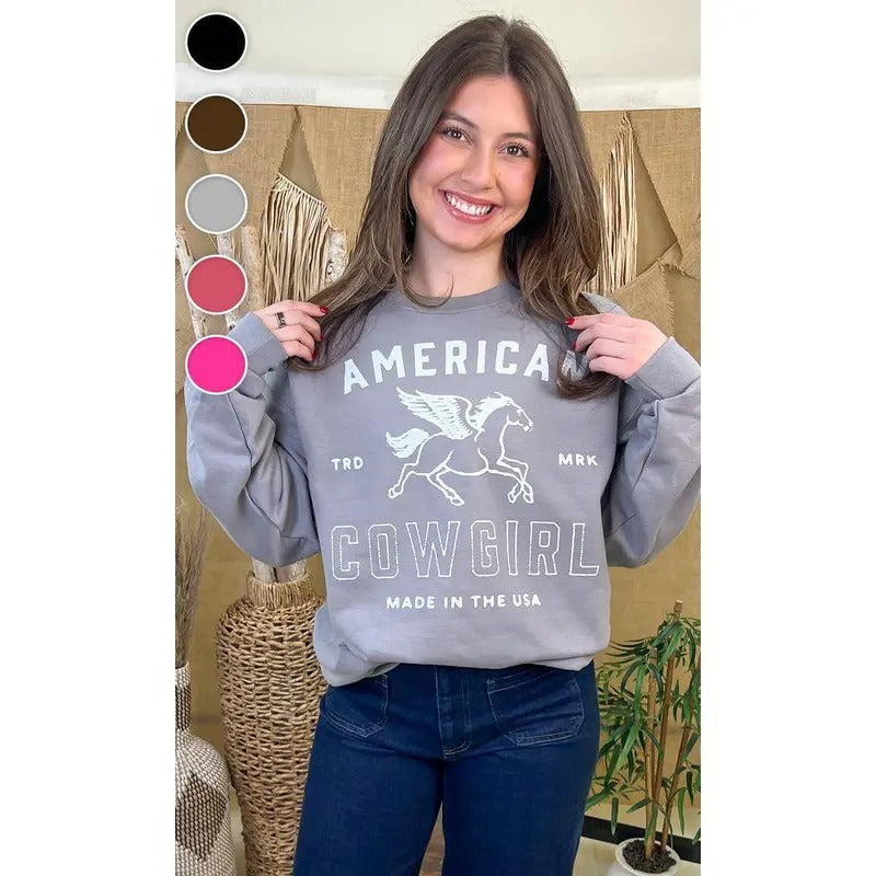 American Cowgirl Graphic Sweatshirt Shirt Hoodie | PrintMintTees.com