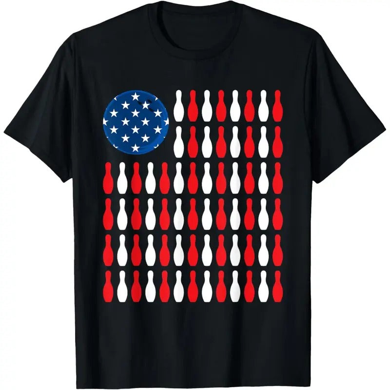 American Flag - Patriotic Bowler & Bowling T-Shirt made in usa Hoodie Sweatshirt | PrintMintTees.com