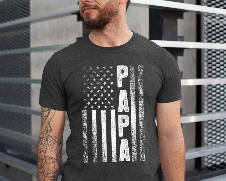 American Flag Papa Shirt, Papa Flag tshirt, Papa Hoodie, T-shirt and sweater Sweatshirt | PrintMintTees.com