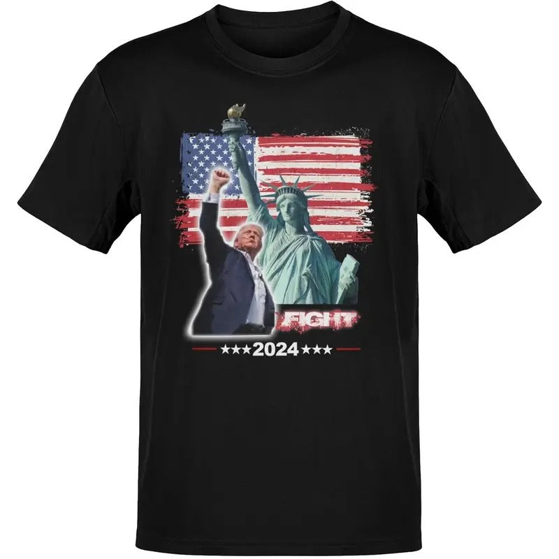 American Flag Shirt 2024 Fight Patriotic Shirts USA T-Shirts for Men Women made in usa Hoodie Sweatshirt | PrintMintTees.com