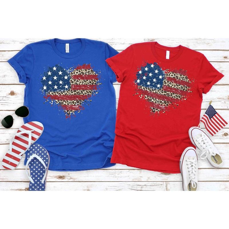 American Flag Shirt American Flag Heart Shirt Patriotic Shirt Usa Shirt 4th Of July Shirt July 4th Shirt Women's American...