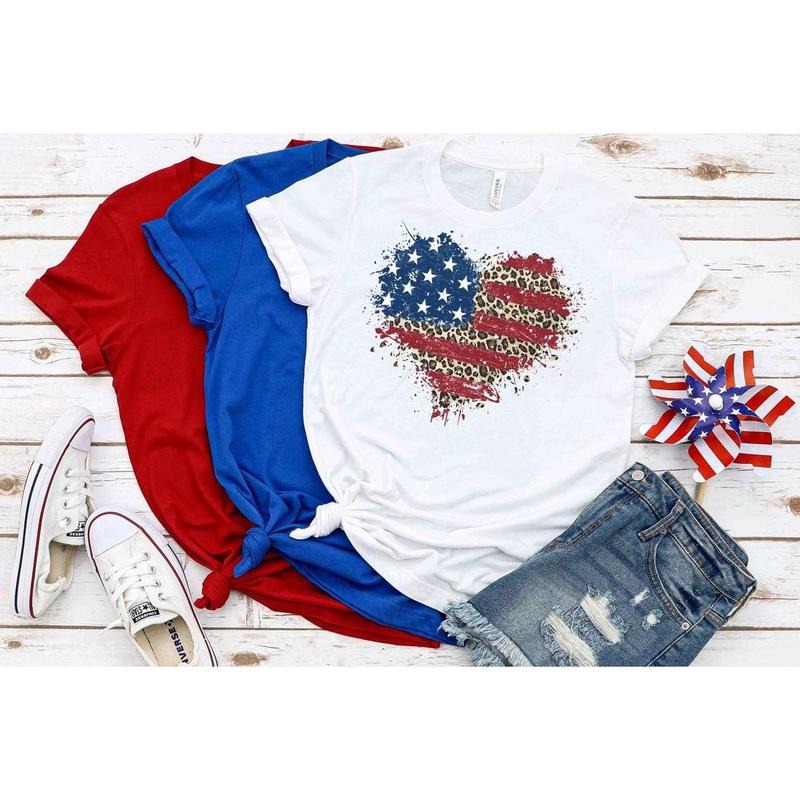 American Flag Shirt, American Flag Heart Shirt, Patriotic Shirt, USA Shirt, 4th of July Shirt Hoodie Sweatshirt