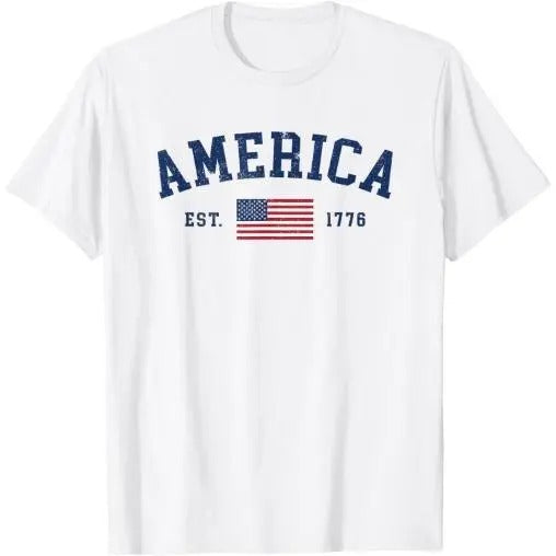 American Flag USA United States Of America US 4th of July T-Shirt Made in USA Hoodie Sweatshirt | PrintMintTees.com