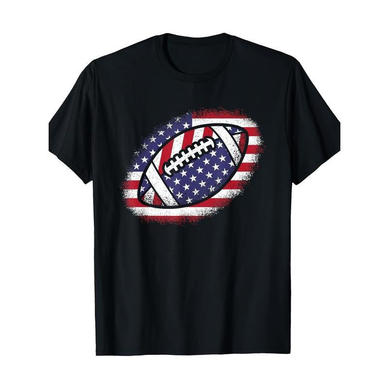 American Football Flag Vintage Football Lover 220g100% Cotton T-Shirt made in usa Hoodie Sweatshirt | PrintMintTees.com