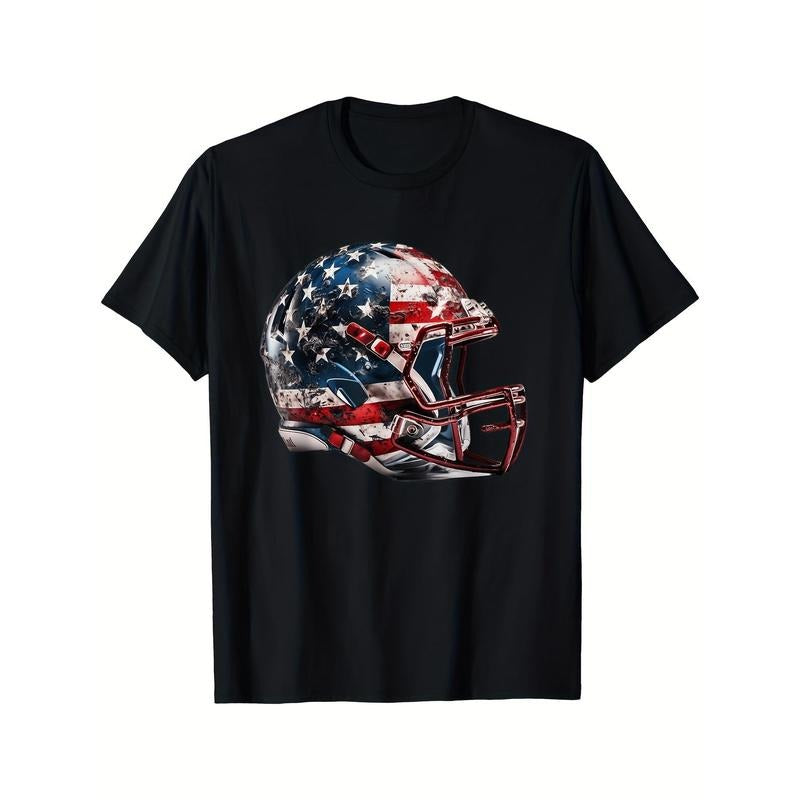 American Football Helmet Us Flag T-Shirt, American Football, Men's T-Shirt made in usa Hoodie Sweatshirt | PrintMintTees.com
