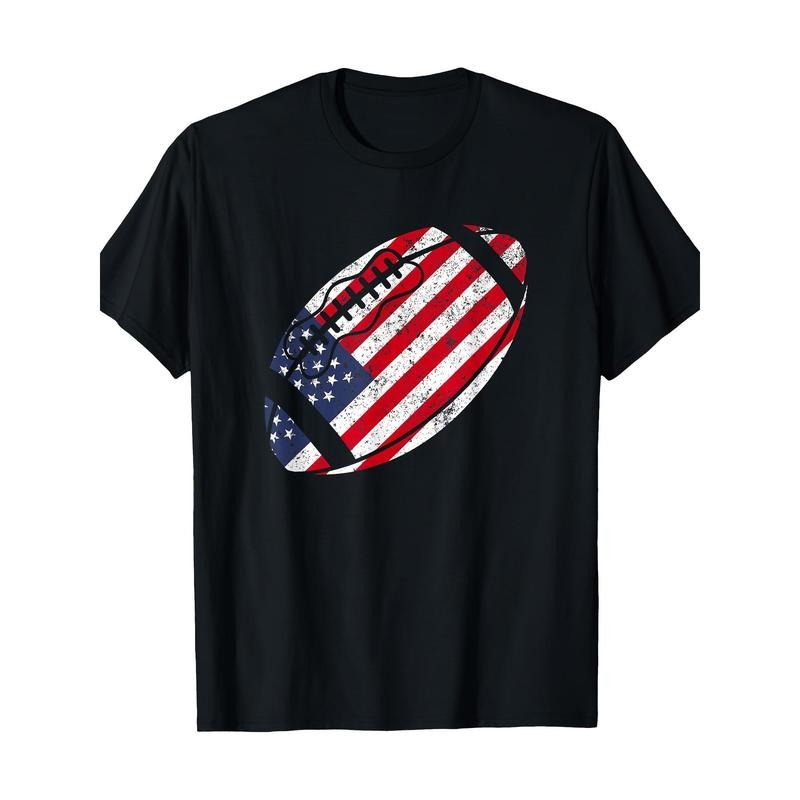 American Football Proud Patriotic 4th July American Flag 220g100% Cotton T-Shirt made in usa Hoodie Sweatshirt