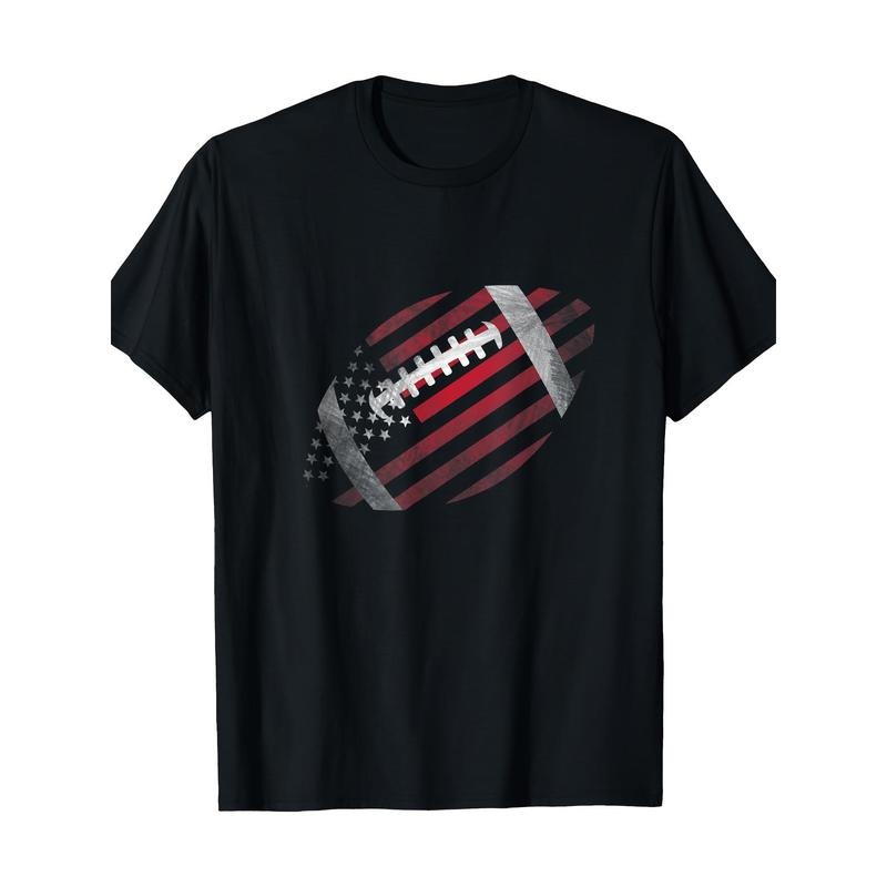 American Football Red USA Flag American Flag Gift 220g100% Cotton T-Shirt made in usa Hoodie Sweatshirt | PrintMintTees.com