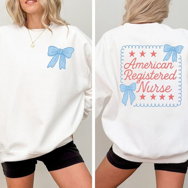 American Registered Nurse Shirt, Patriotic Nurse Tee, RN Crewneck Sweater, Rn Fourth Of July Gift, Nursing Student Gift,...