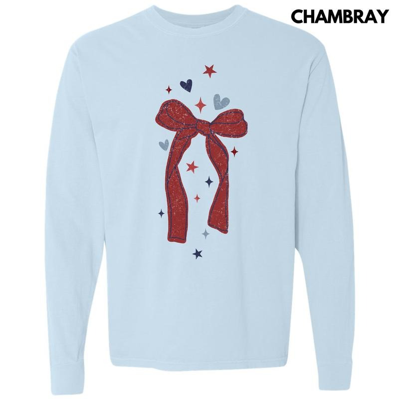 American Ribbon Long Sleeve Comfort Colors T-Shirt 'NLB' Hoodie Sweatshirt | PrintMintTees.com