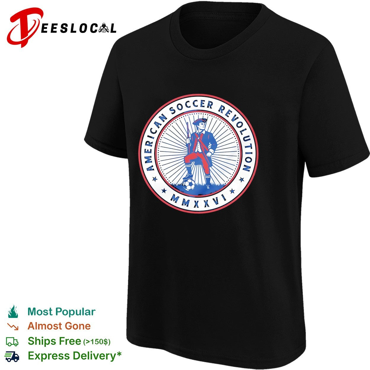 American Soccer Revolution Minuteman badge shirt