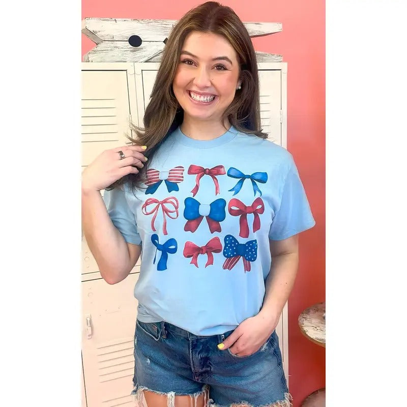 Americana Bows Graphic Shirt Hoodie Sweatshirt | PrintMintTees.com