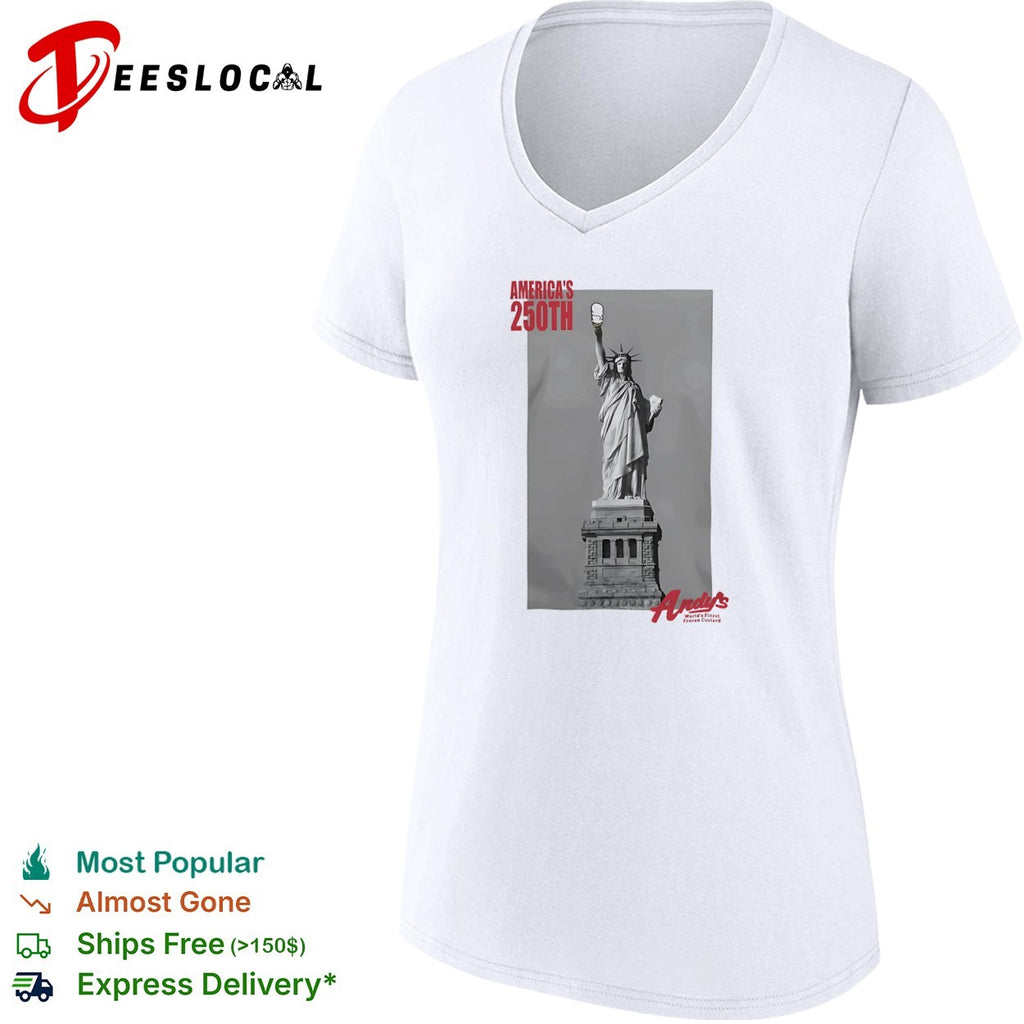 Americas 250th Statue of Liberty Andy’s Frozen Custard shirt